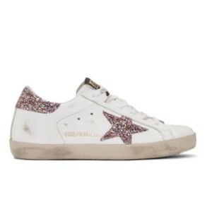 Exclusive White Glitter Superstar Sneakers